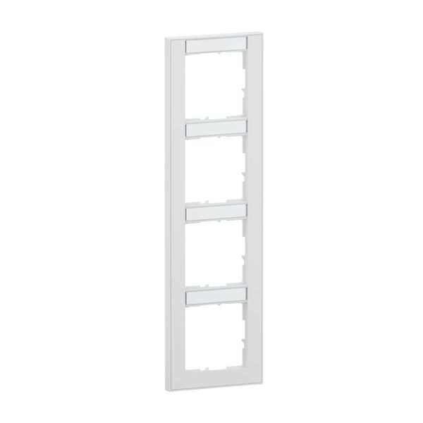 Legrand Seano+ 4-fach Rahmen vertikal mit Beschriftungsfeld, nachhaltige Produktion und Verpackung, Ultraweiß, 765994
