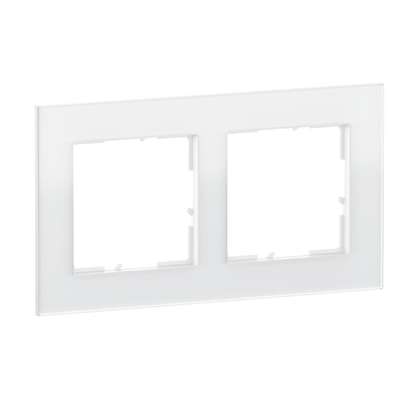 Legrand SEANO Natura 2-fach Rahmen aus Echtmaterial, nachhaltige Produktion und Verpackung, Designausführung: Weißes Glas, 766102