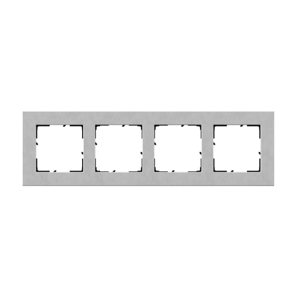 Legrand SEANO Natura 4-fach Rahmen aus Echtmaterial, nachhaltige Produktion und Verpackung, Designausführung: Aluminium eloxiert, 766124