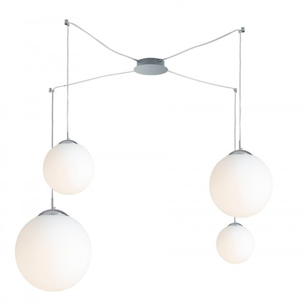 LUCE Design City Pendelleuchte 4fach E27 Weiss