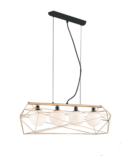 LUCE Design Abraxas Pendelleuchte 4fach E27 Gold/Schwarz
