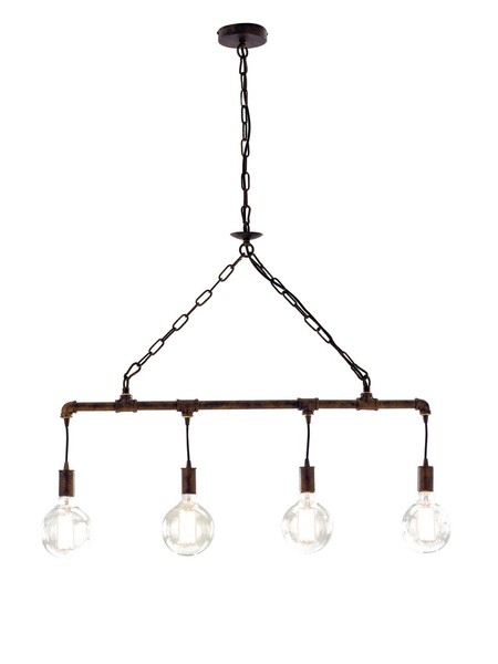 LUCE Design Armacord Pendelleuchte 4fach E27 Rostfarbig Antik