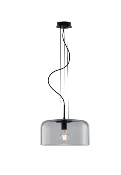 LUCE Design Gibus Pendelleuchte E27 moderne Leuchte Rauch-Glas, Grau