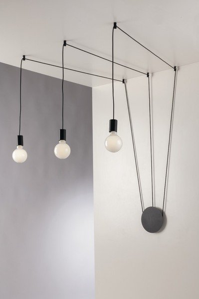 LUCE Design Habitat Deckenleuchte 3fach E27 Deckenlampe Schwarz