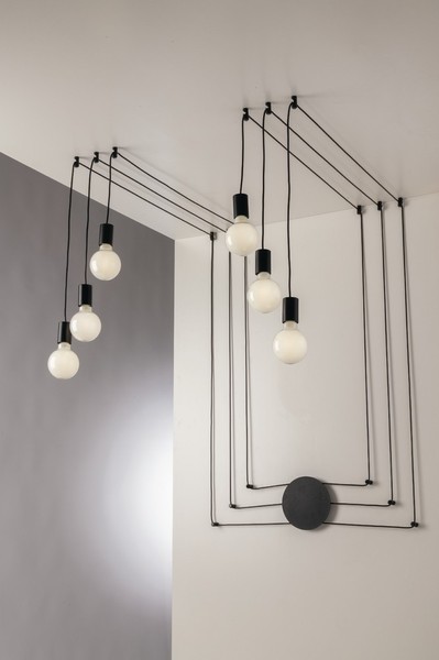 LUCE Design Habitat Deckenleuchte 6fach E27 Schwarz