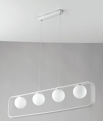 LUCE Design Roxy Pendelleuchte 4fach G9 Weiß