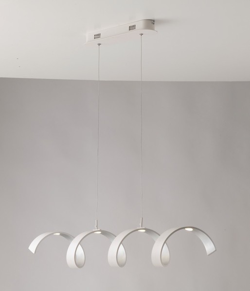 LUCE Design Helix LED Pendelleuchte 4fach 4000 K 20W Weiß, Silber