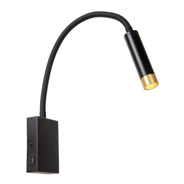 Lucide ALEC LED Wandleuchte G9 3W mit flexiblem Lesearm Schwarz 03246/03/30