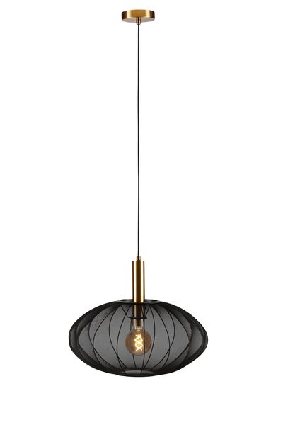 Lucide CORINA Pendelleuchte E27 Schwarz, Mattes Gold, Messing 03447/52/30