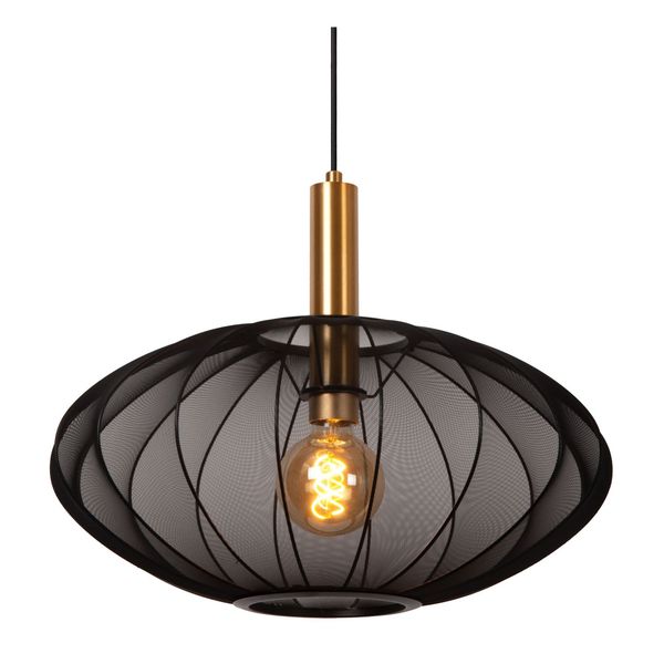 Lucide CORINA Pendelleuchte E27 Schwarz, Mattes Gold, Messing 03447/52/30