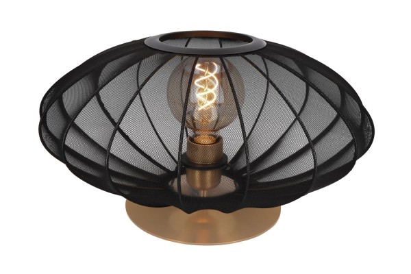Lucide CORINA Tischlampe E27 Schwarz, Mattes Gold, Messing 03547/40/30