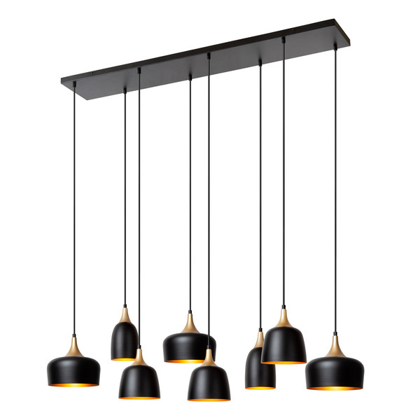 Lucide CHAYANNE E14 Pendelleuchten 8-fach Modern Schwarz 90-156,5cm 05446/08/30