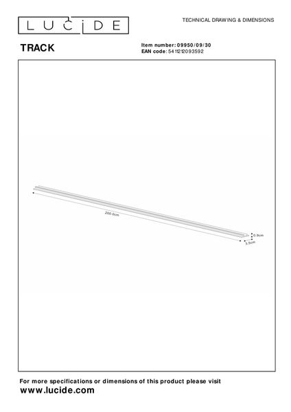 Lucide TRACK Abdeckung 1-Phasen Stromschienensystem 1 Meter Schwarz 09950/09/30