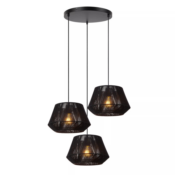Lucide JESSICA Pendelleuchte 3x E27 Schwarz 10421/13/30