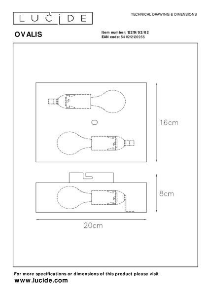 Lucide OVALIS Wandleuchte 2x E14 Mattes Gold, Messing 12219/02/02