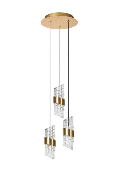 Lucide KLIGANDE LED Pendelleuchten 3-fach 8W dimmbar Warmweiss Modern Mattgold 70-150cm 13496/21/02