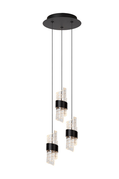 Lucide KLIGANDE LED Pendelleuchten 3-fach 8W dimmbar Warmweiss Modern Schwarz 70-150cm 13496/21/30