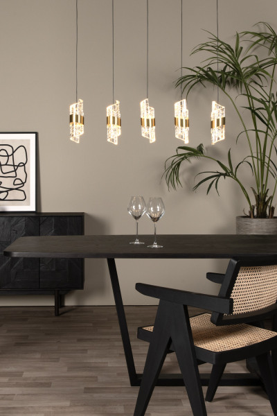 Lucide KLIGANDE LED Pendelleuchten 5-fach 7,8W dimmbar Warmweiss Modern Mattgold 70-150cm 13496/35/02