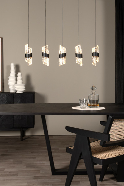 Lucide KLIGANDE LED Pendelleuchten 5-fach 7,8W dimmbar Warmweiss Modern Schwarz 70-150cm 13496/35/30