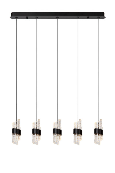 Lucide KLIGANDE LED Pendelleuchten 5-fach 7,8W dimmbar Warmweiss Modern Schwarz 70-150cm 13496/35/30