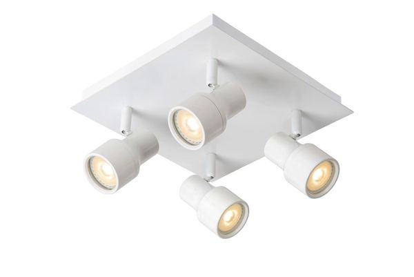 Lucide SIRENE-LED LED Deckenleuchte 4x GU10 4x 5W dimmbar 360° drehbar Weiß IP44 17948/20/31
