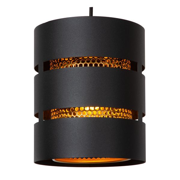 Lucide ROSAS Pendelleuchte 3x E27 Schwarz, Mattes Gold, Messing 21433/13/30