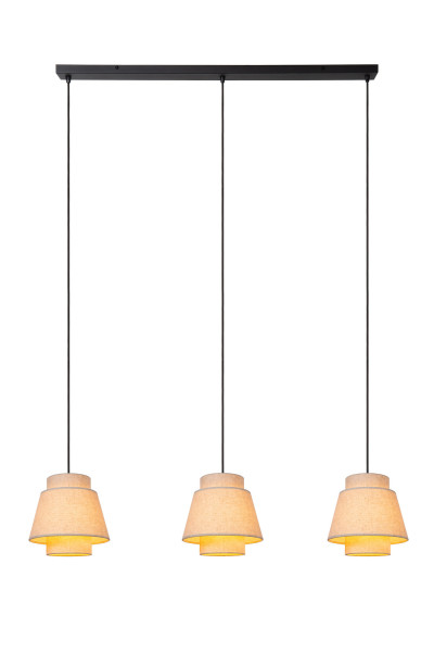 Lucide TRIBUTE E27 Pendelleuchten 3-fach Landhausstil Beige 70-150cm 21435/03/38
