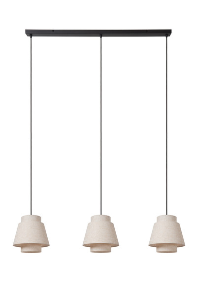 Lucide TRIBUTE E27 Pendelleuchten 3-fach Landhausstil Beige 70-150cm 21435/03/38
