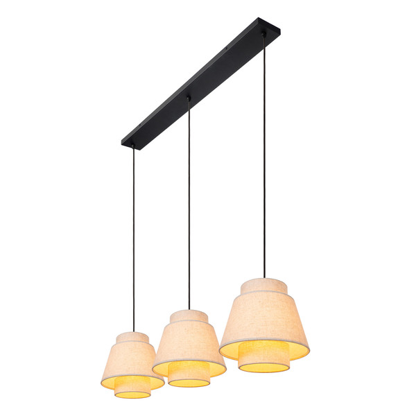 Lucide TRIBUTE E27 Pendelleuchten 3-fach Landhausstil Beige 70-150cm 21435/03/38
