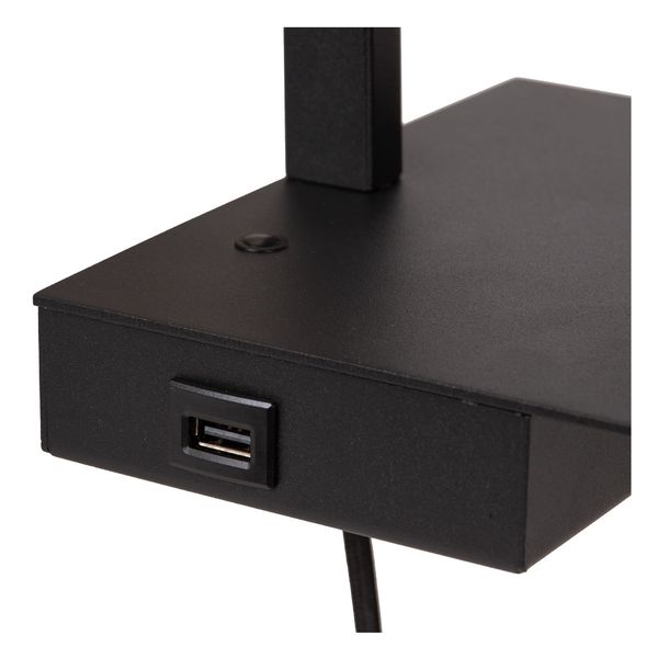 Lucide GREGORY Wandleuchte E27 USB Aufladung Schwarz 30295/01/30