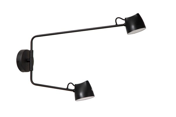 Lucide MILNE LED Wandleuchte 2-fach 8W dimmbar Warmweiss Modern Schwarz 44216/12/30