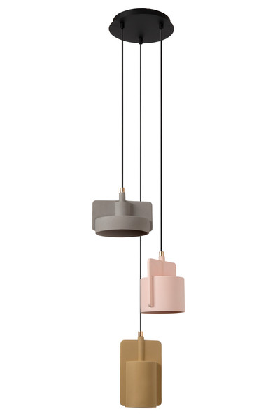 Lucide NINJA E27 Pendelleuchten 3-fach Modern Multifärben 70-120cm 44415/03/99