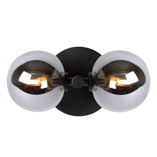 Lucide TYCHO Wandleuchte 2x G9 Schwarz, Rauchfarbe Grau 45274/02/30