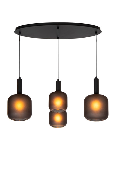 Lucide ELOISE MULTI PENDEL E27 Pendelleuchten 4-fach Modern Schwarz 70-150cm 45405/04/30