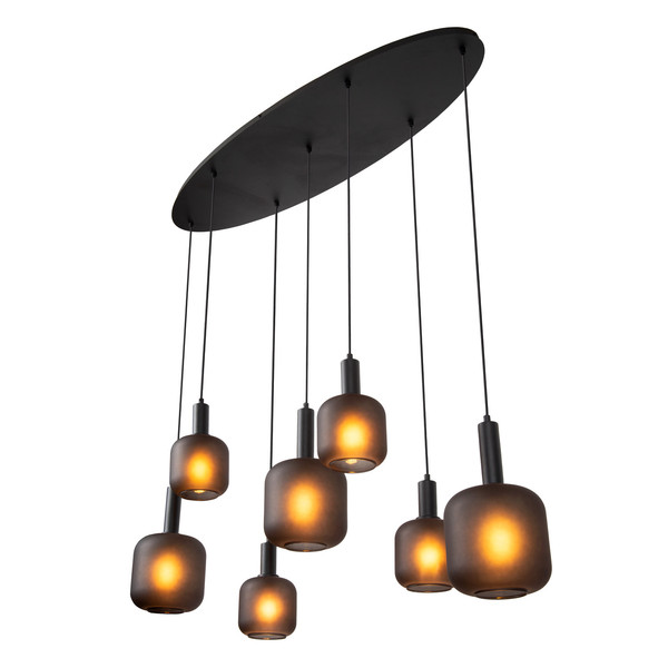 Lucide ELOISE MULTI PENDEL E27 Pendelleuchten 7-fach Modern Schwarz 70-150cm 45405/07/30