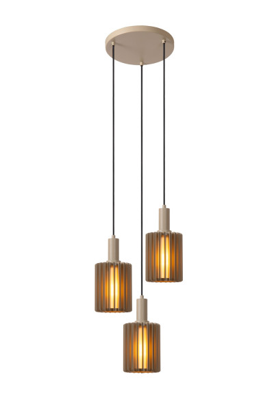 Lucide LAMBRES E27 Pendelleuchten 3-fach Modern Schwarz 70-164cm 45410/13/41
