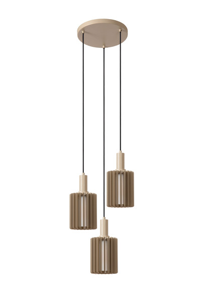 Lucide LAMBRES E27 Pendelleuchten 3-fach Modern Schwarz 70-164cm 45410/13/41