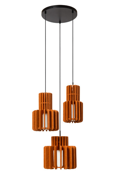 Lucide ROLLO E27 Pendelleuchten 3-fach Modern Terrakotta 70-150cm 45491/13/55