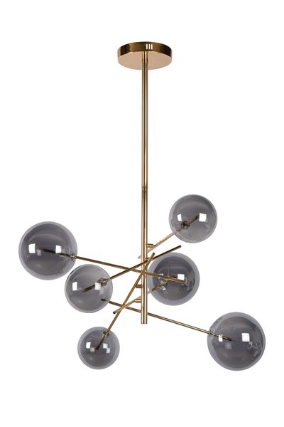 Lucide ALARA LED Pendelleuchte 6x G4 6x 1,5W Gold, Rauchfarbe Grau 46417/06/10
