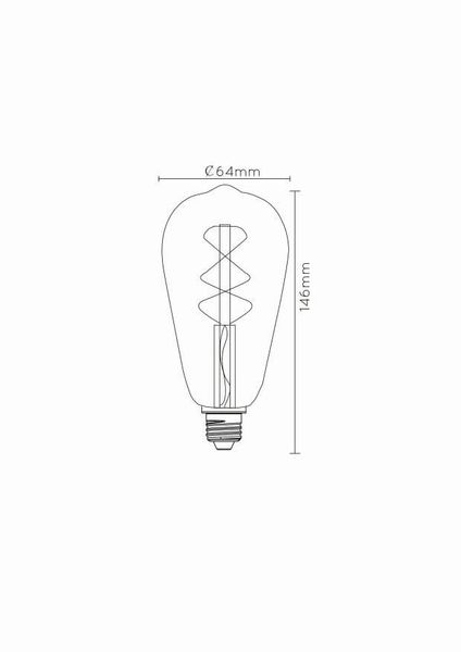 Lucide ST64 TWILIGHT LED Filament Lampe E27 4W Amber Sensor 49034/04/62