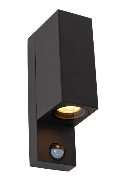 Lucide ZARO IR Wandleuchte 2x GU10 Schwarz Sensor IP65 69802/02/30