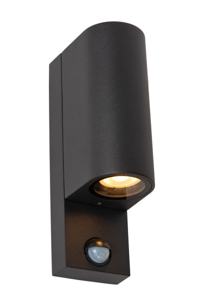 Lucide ZARO IR Wandleuchte 2x GU10 Schwarz Sensor IP65 69803/02/30