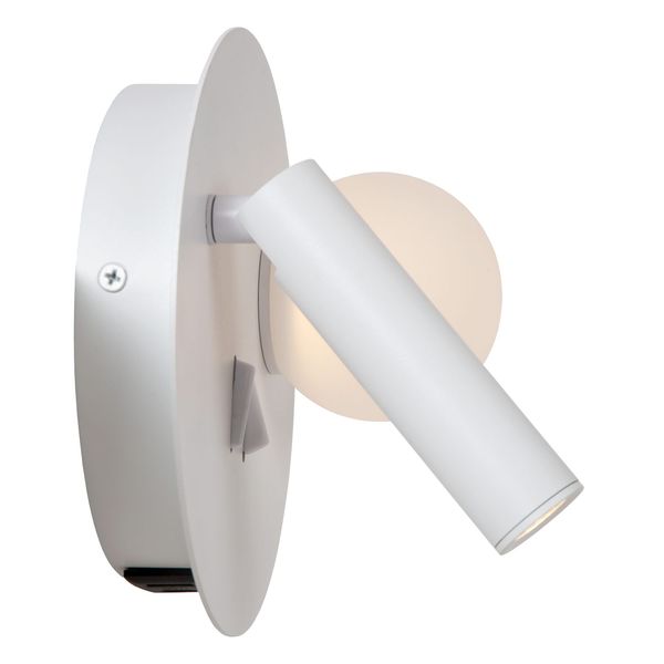 Lucide MATIZ LED Wandleuchte USB Aufladung 3,7W 360° drehbar Weiß, Opal 77286/02/31