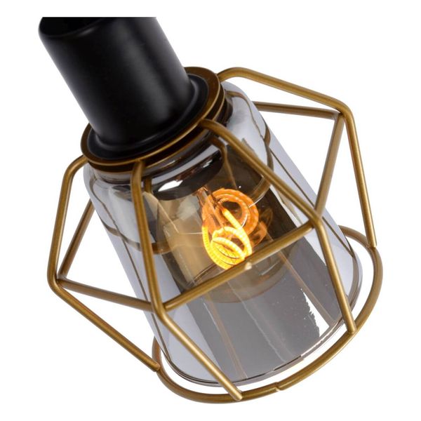 Lucide NILA Deckenleuchte 2x E14 360° drehbar Schwarz, Rauchfarbe Grau 77977/12/30