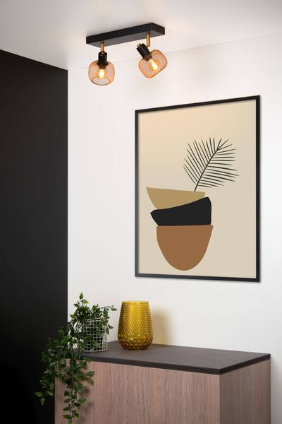 Lucide MAREN Deckenleuchte 2x E14 360° drehbar Mattes Gold, Messing, Schwarz 77978/02/02