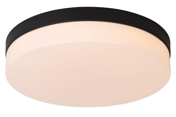 Lucide BISKIT LED Deckenleuchte 24W Schwarz, Opal Sensor IP44 79111/36/30