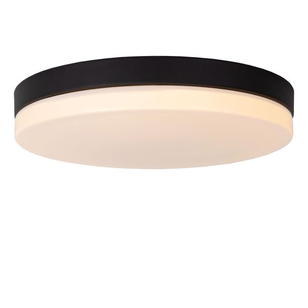 Lucide BISKIT LED Deckenleuchte 36W Schwarz, Opal Sensor IP44 79111/40/30