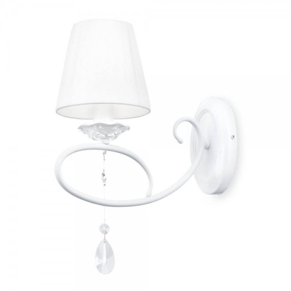 Maytoni Passarinho Wandleuchte E14 Perl-Weiss Stoffbezug Organza