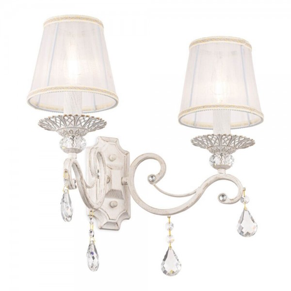 Maytoni Grace Wandleuchte 2x E14 Weiss, Gold Organza