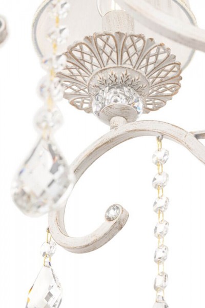 Maytoni Grace Kronleuchter, Hängeleuchte 8x E14 Weiss, Gold Organza